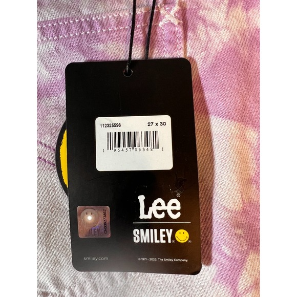 Lee Purple Tie Dye High Waist Crop Boot Cut Jeans 27 x 30 Raw Edge at Ankle - Picture 17 of 17